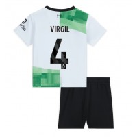 Liverpool Virgil van Dijk #4 Fotballklær Bortedraktsett Barn 2023-24 Kortermet (+ korte bukser)